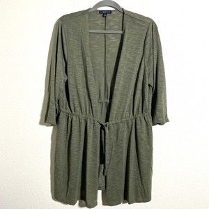 Lane Bryant Womens Cardigan Size 14/16 Green Tie Front